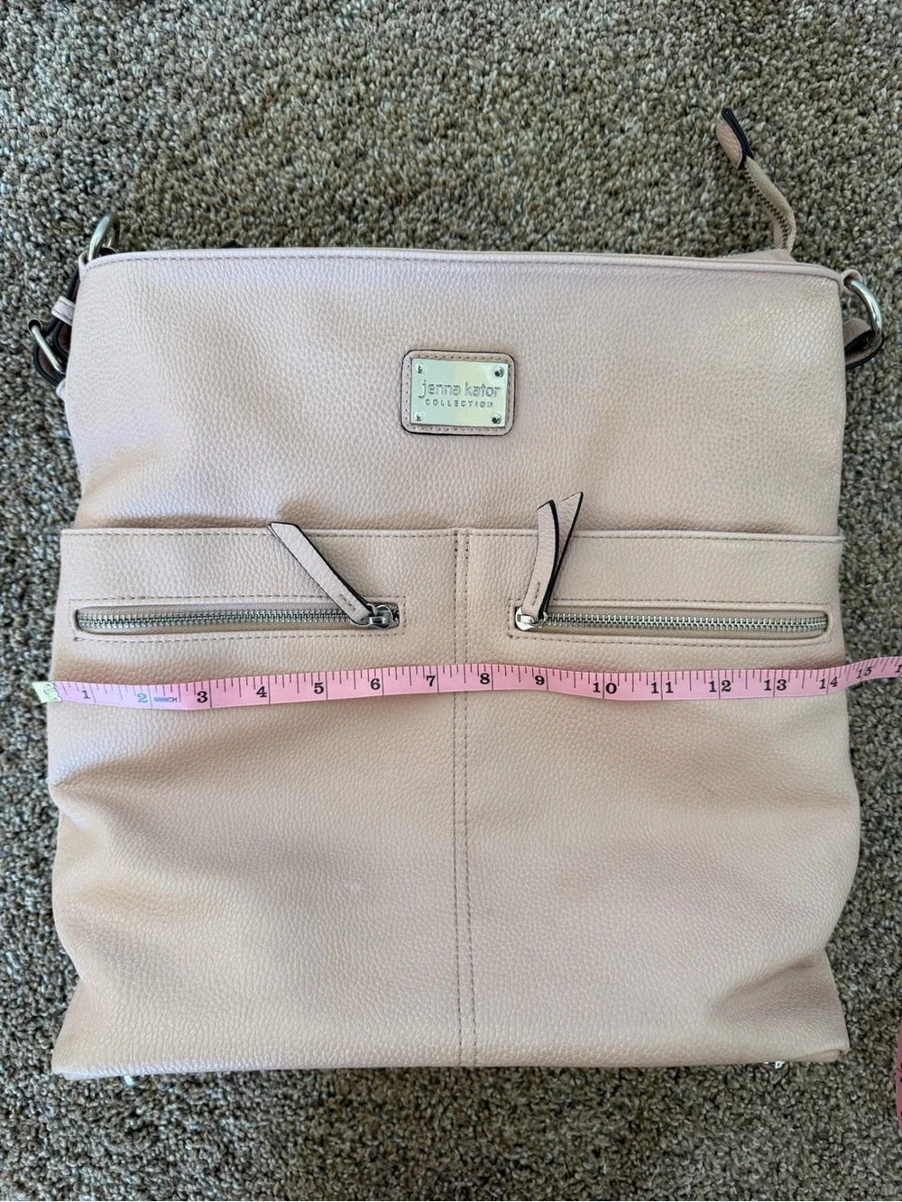 JENNA KATOR Collection Blush Pink Hobo Shoulder Bag Purse